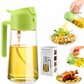 Oil Dispenser Bottle for Kitchen - 2 in 1 Oil Dispenser and Oil Sprayer - 470ml Oil Bottle - Oil Sprayer for Cooking, Kitchen, Salad, Barbecue